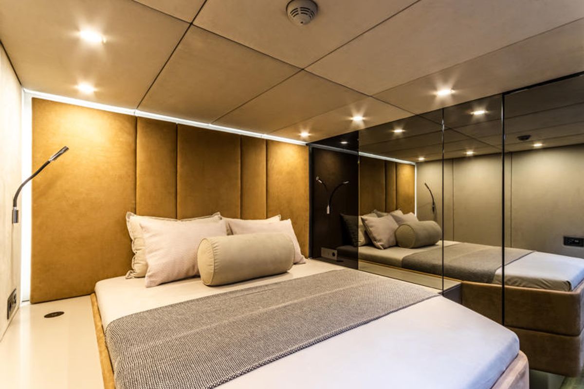 Cabin on YGO., a Sunreef Yachts Sunreef 60 catamaran at Palma de Mallorca, Spain