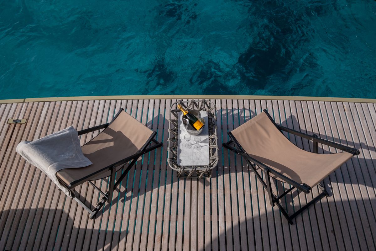 Deck of YGO., a Sunreef Yachts Sunreef 60 catamaran at Palma de Mallorca, Spain
