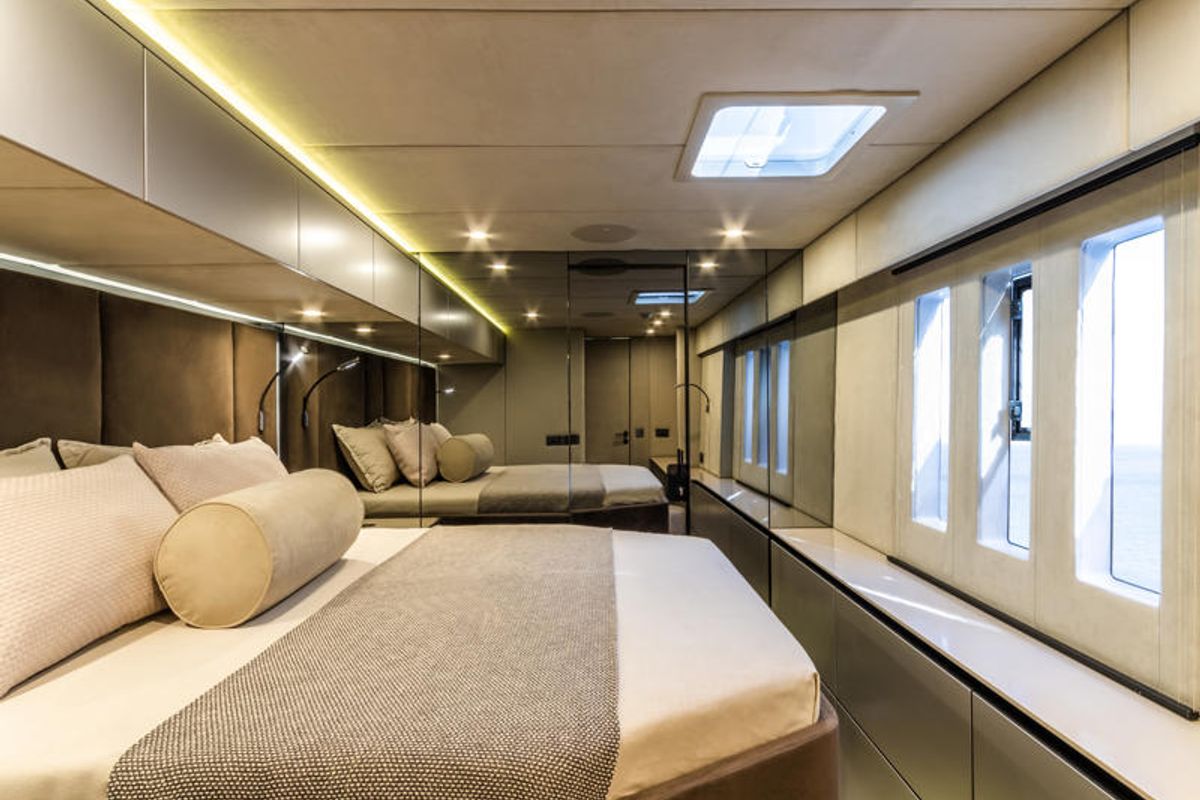 Cabin on YGO., a Sunreef Yachts Sunreef 60 catamaran at Palma de Mallorca, Spain