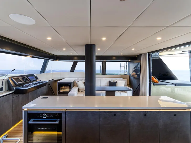 Salon of YGO., a Sunreef Yachts Sunreef 60 catamaran at Palma de Mallorca, Spain