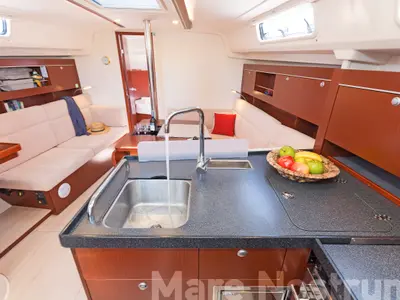 Galley of Mare Nostrum, a Hanse Yachts Hanse 385 sailboat at Kos, Greece