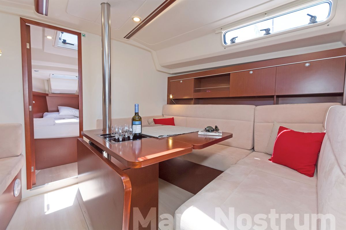 Salon of Mare Nostrum, a Hanse Yachts Hanse 385 sailboat at Kos, Greece