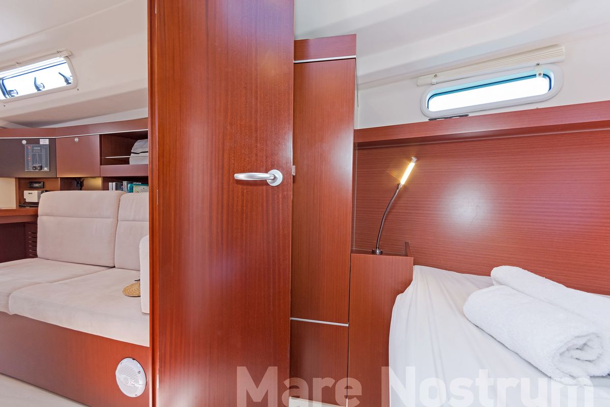 Cabin on Mare Nostrum, a Hanse Yachts Hanse 385 sailboat at Kos, Greece