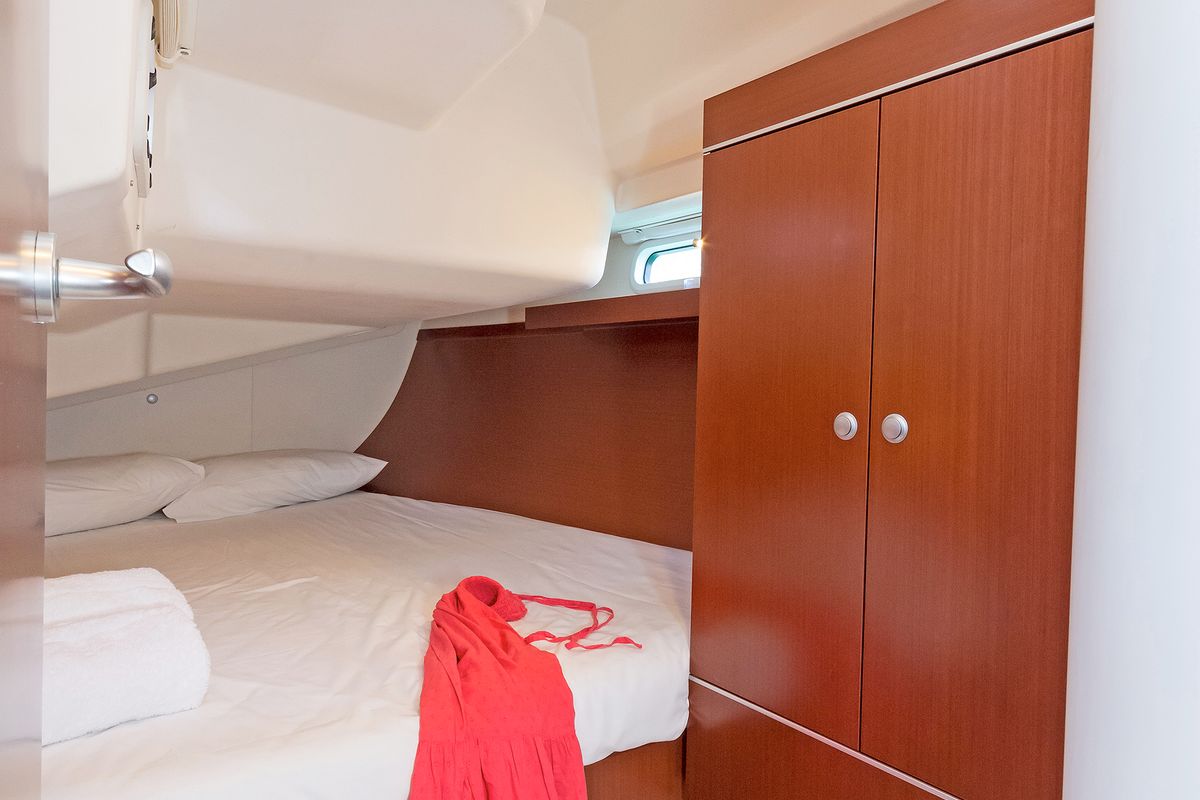 Cabin on Mare Nostrum, a Hanse Yachts Hanse 385 sailboat at Kos, Greece