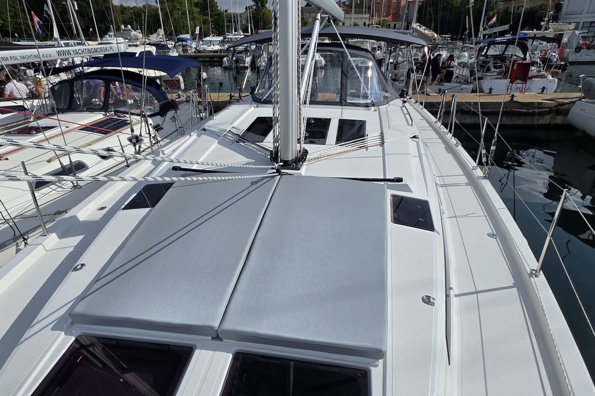 Deck of Payetra, a Bavaria C46 sailboat at Zadar, Croatia
