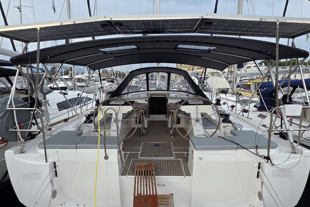 Deck of Payetra, a Bavaria C46 sailboat at Zadar, Croatia