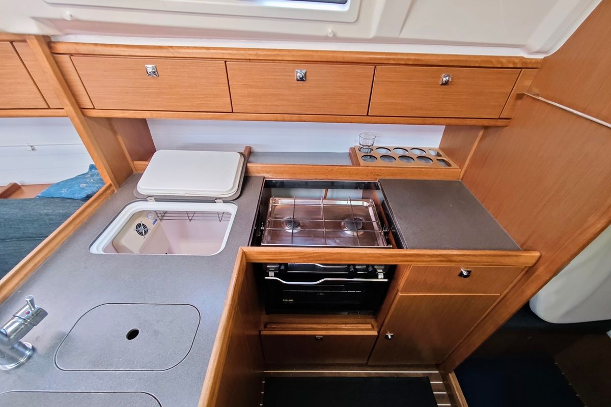 Galley of Atena, a Bavaria Cruiser 37 sailboat at Općina Sukošan, Croatia