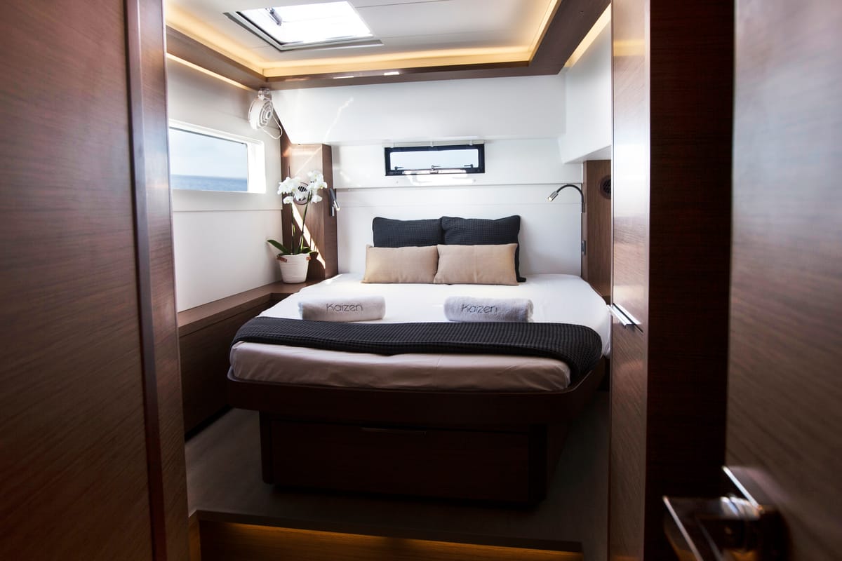 Cabin on Kaizen, a Lagoon 46 catamaran at Municipal Unit of Rhodes, Greece