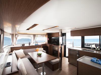 Salon of Kaizen, a Lagoon 46 catamaran at Municipal Unit of Rhodes, Greece