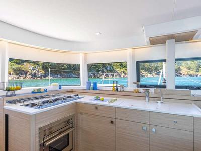 Galley of Michelangelo, a Lagoon 43 catamaran at Benitses, Greece