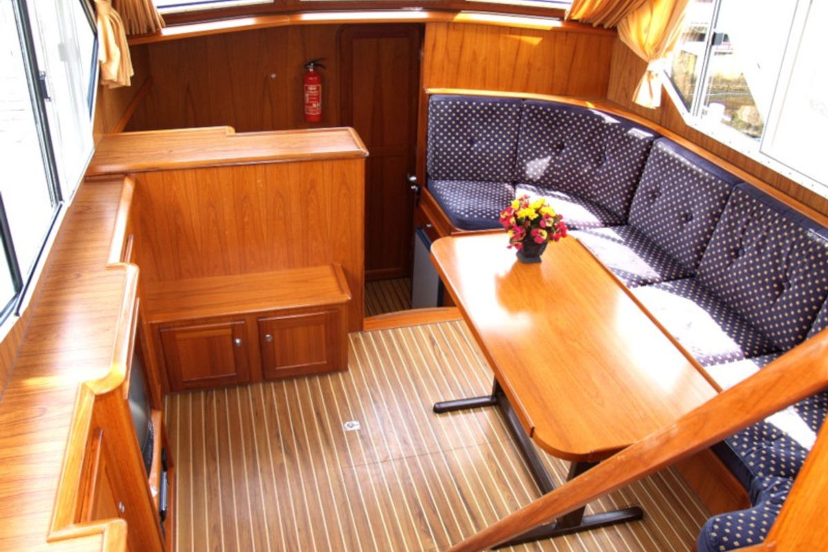 Salon of Drait 42, a De Drait Renal 36 motorboat at Drachten, Netherlands