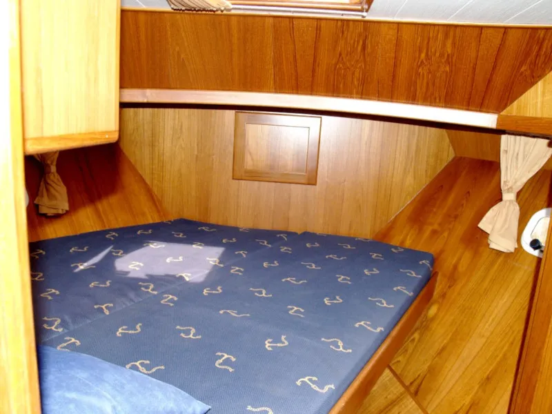 Cabin on Drait 42, a De Drait Renal 36 motorboat at Drachten, Netherlands
