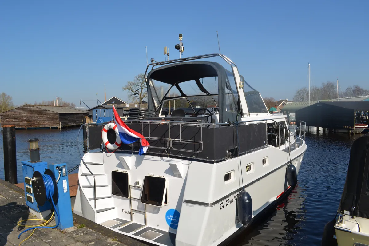 Exterior view of Drait 42, a De Drait Renal 36 motorboat at Drachten, Netherlands