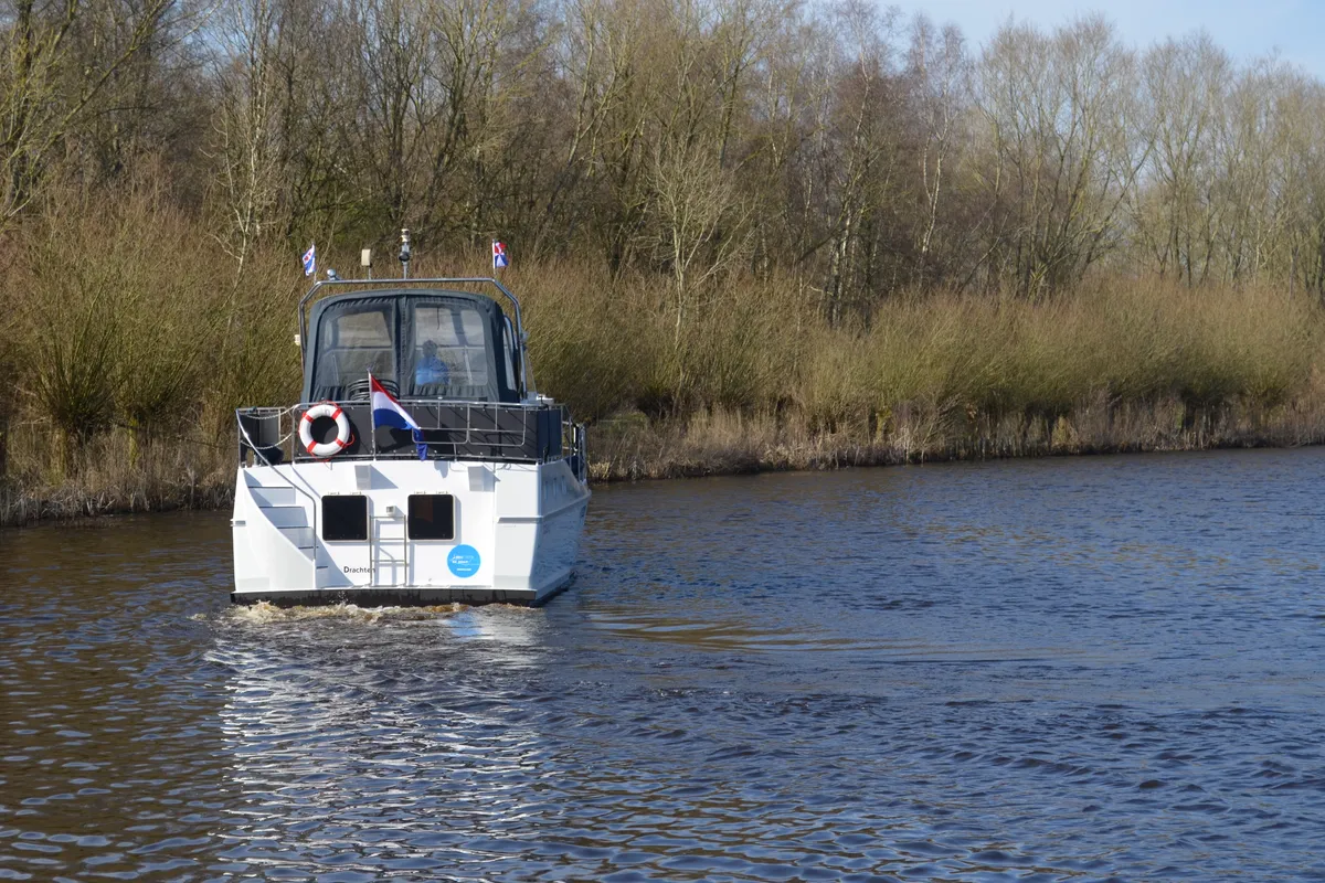 Exterior view of Drait 42, a De Drait Renal 36 motorboat at Drachten, Netherlands