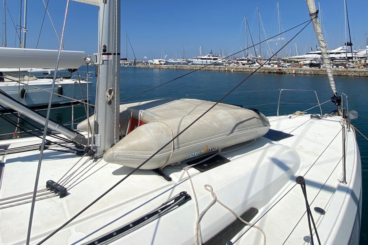 Deck of ARIA, a Beneteau Oceanis 40.1 sailboat at Municipal Unit of Lefkada, Greece
