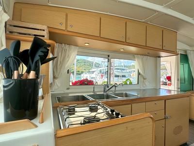 Galley of Hot Wind, a Lagoon 440 catamaran at Olbia, Italy