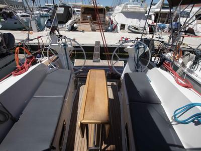 Deck of Lazarus, a Bavaria Cruiser 41S sailboat at Pirovac, Croatia