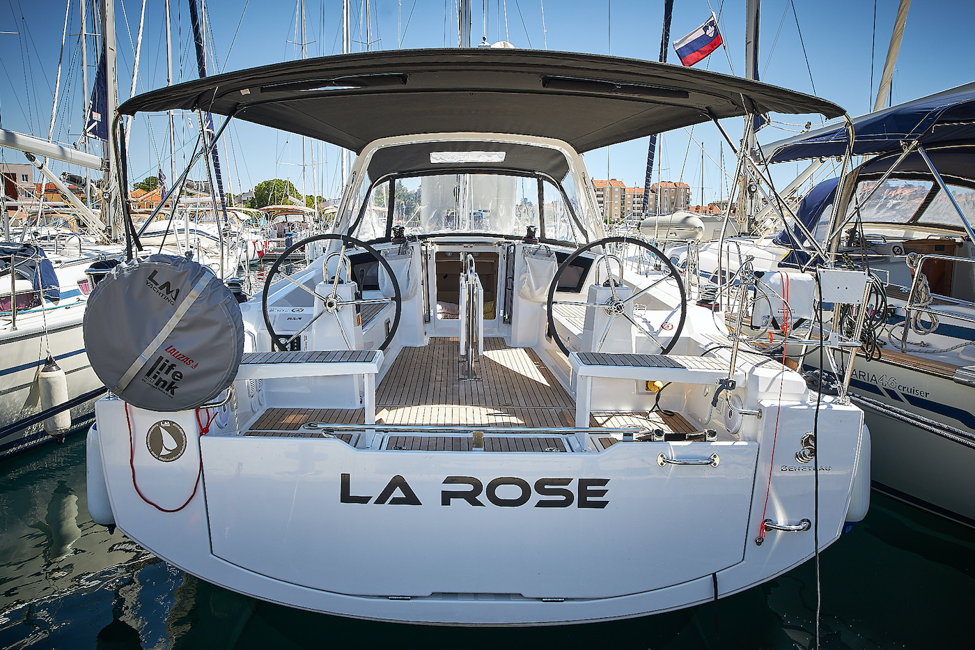 La Rose, a Beneteau Oceanis 38.1 sailboat at Grad Biograd na Moru, Croatia