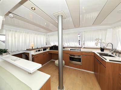 Galley of Baycat, a Bali Catspace catamaran at Grad Biograd na Moru, Croatia