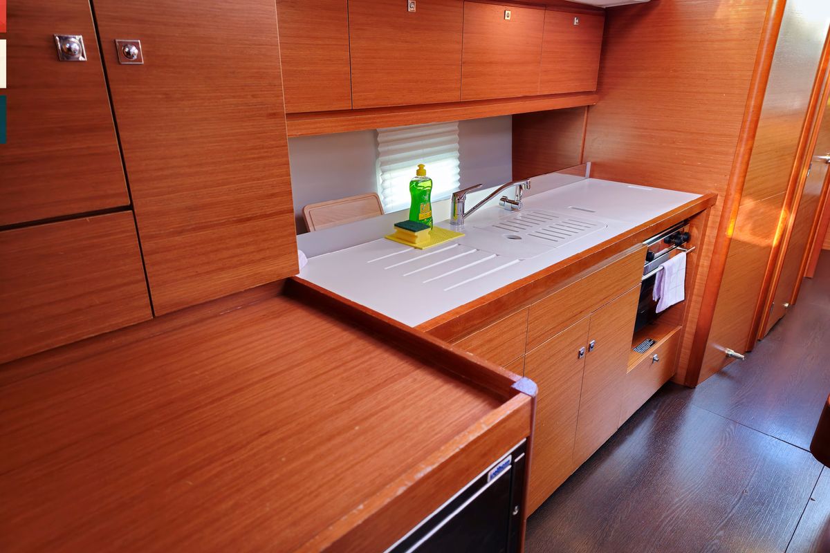 Galley of Grazioso, a Dufour 430 GL sailboat at Općina Rogoznica, Croatia