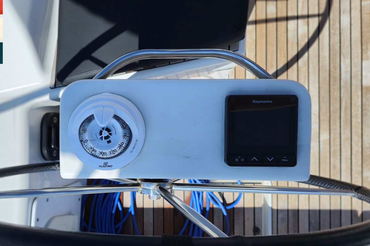 Cockpit of Grazioso, a Dufour 430 GL sailboat at Općina Rogoznica, Croatia