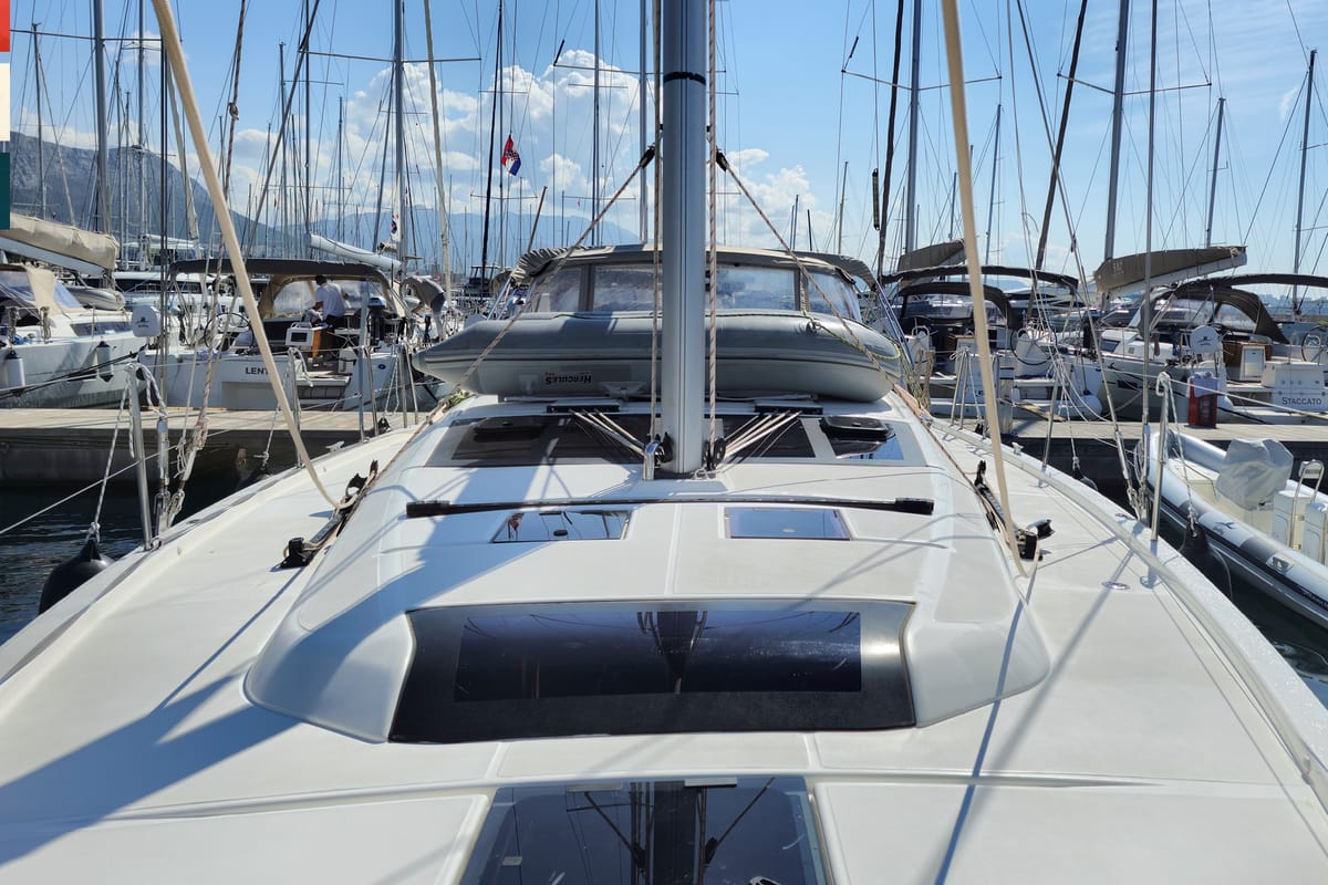 Cabin on Grazioso, a Dufour 430 GL sailboat at Općina Rogoznica, Croatia
