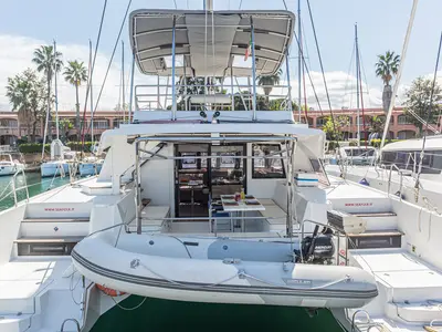 Harmony Planet, a Nautitech Rochefort Nautitech 46 Fly catamaran at Tonnarella, Italy