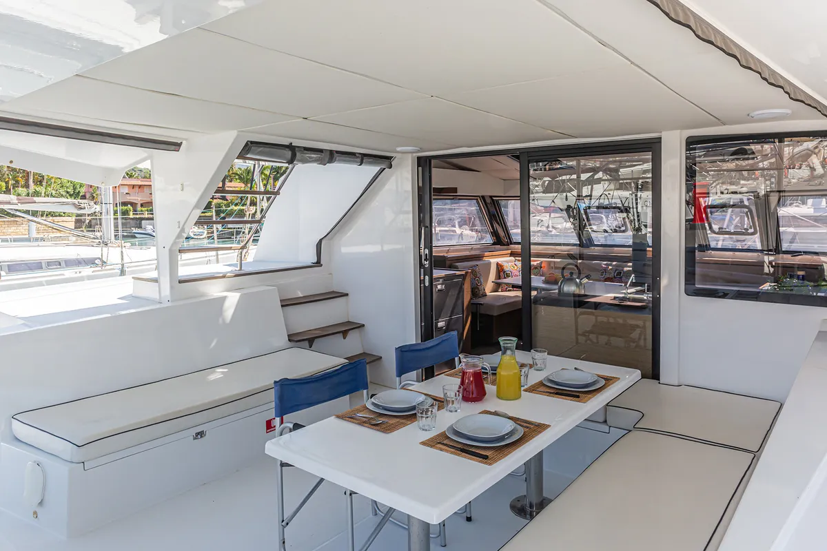Harmony Planet, a Nautitech Rochefort Nautitech 46 Fly catamaran at Tonnarella, Italy