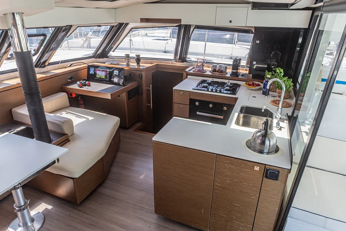 Harmony Planet, a Nautitech Rochefort Nautitech 46 Fly catamaran at Tonnarella, Italy