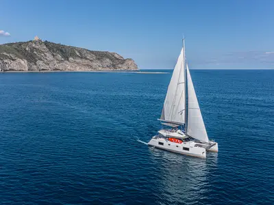 Harmony Planet, a Nautitech Rochefort Nautitech 46 Fly catamaran at Tonnarella, Italy