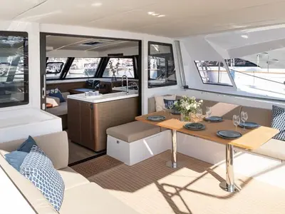 Harmony Planet, a Nautitech Rochefort Nautitech 46 Fly catamaran at Tonnarella, Italy