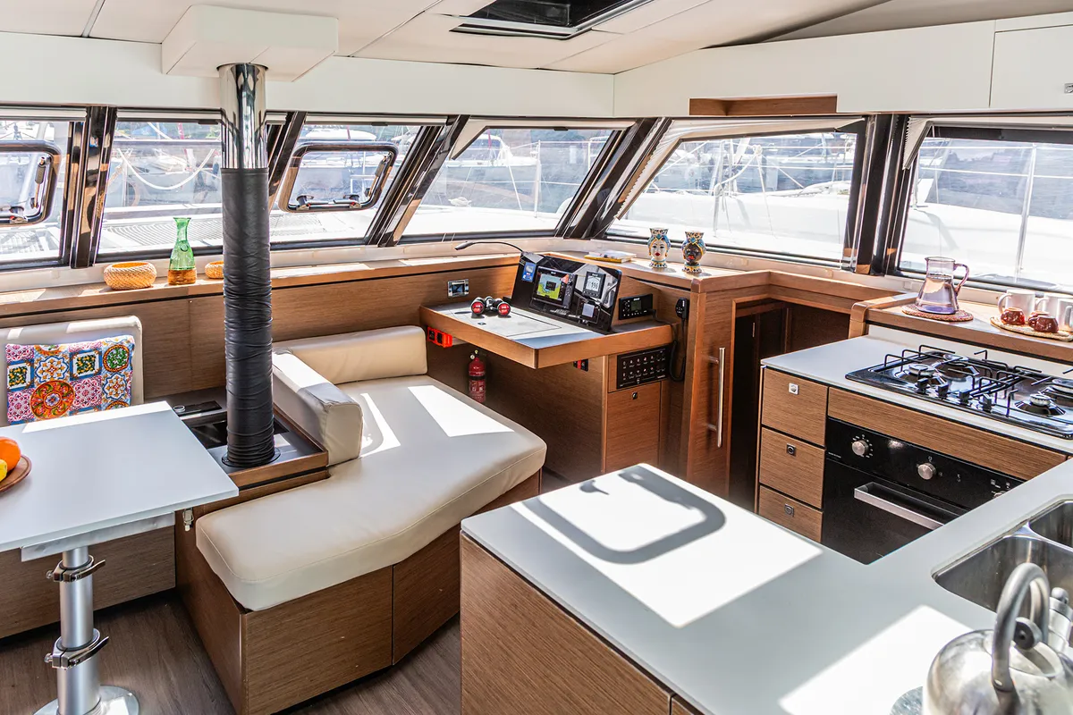Harmony Planet, a Nautitech Rochefort Nautitech 46 Fly catamaran at Tonnarella, Italy