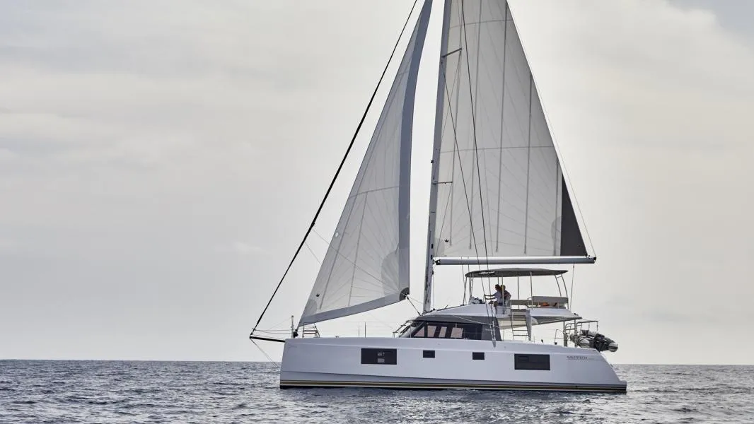 Harmony Planet, a Nautitech Rochefort Nautitech 46 Fly catamaran at Tonnarella, Italy