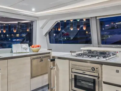 Galley of Moorings 5000 Exclusive Plus, a Leopard 50 catamaran at Road Town, British Virgin Islands
