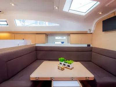 Salon of Amiya, a Elan Impression 45 sailboat at Grad Biograd na Moru, Croatia