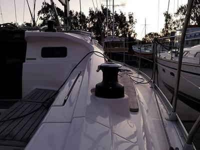Deck of S/Y Artemis, a Elan Impression 384 sailboat at Kos, Greece