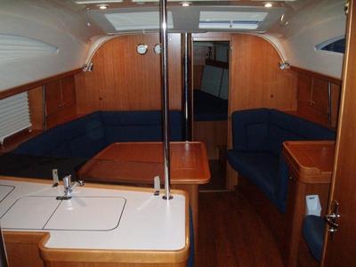 Salon of S/Y Artemis, a Elan Impression 384 sailboat at Kos, Greece