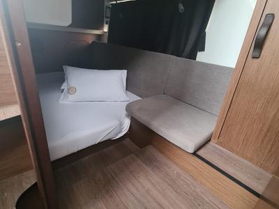 Cabin on Furiosa, a Beneteau Antares 11 Fly OB motorboat at Grad Šibenik, Croatia