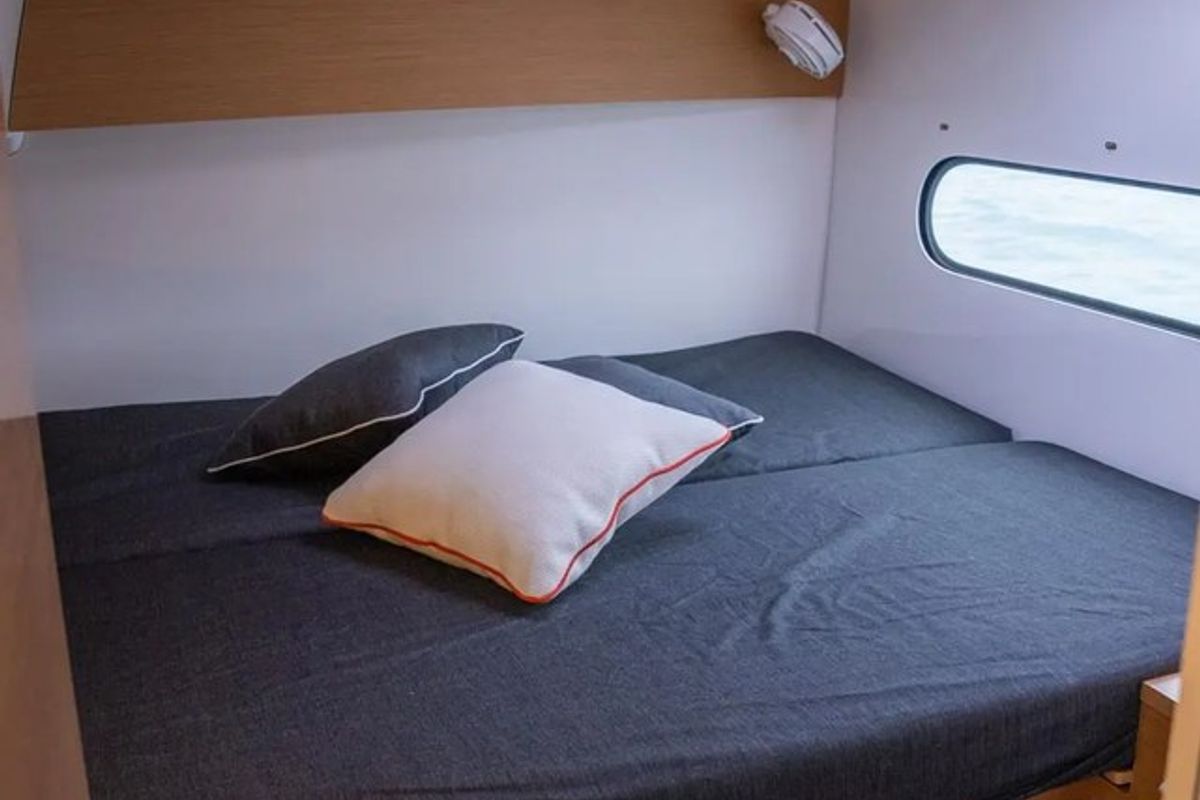 Cabin on Lom, a Excess 11 catamaran at Toulon, France