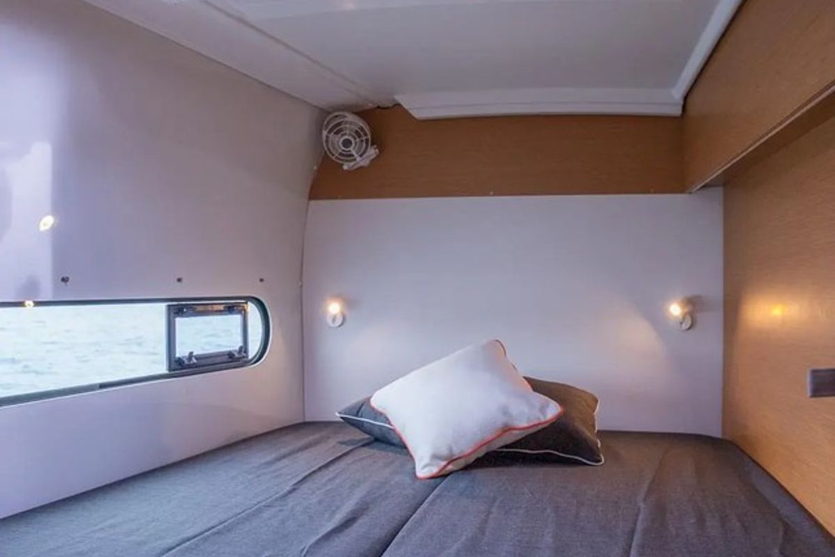 Cabin on Lom, a Excess 11 catamaran at Toulon, France