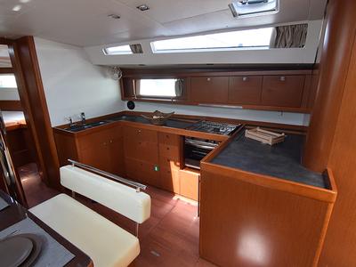 Galley of Butterfly, a Beneteau Oceanis 48 sailboat at Gouvia, Greece
