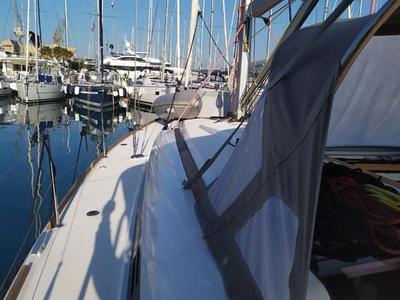 Deck of Mango Tango, a Jeanneau Sun Odyssey 419 sailboat at Grad Trogir, Croatia