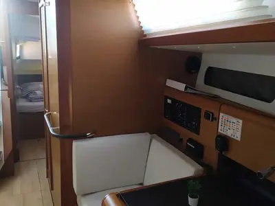 Salon of Mango Tango, a Jeanneau Sun Odyssey 419 sailboat at Grad Trogir, Croatia