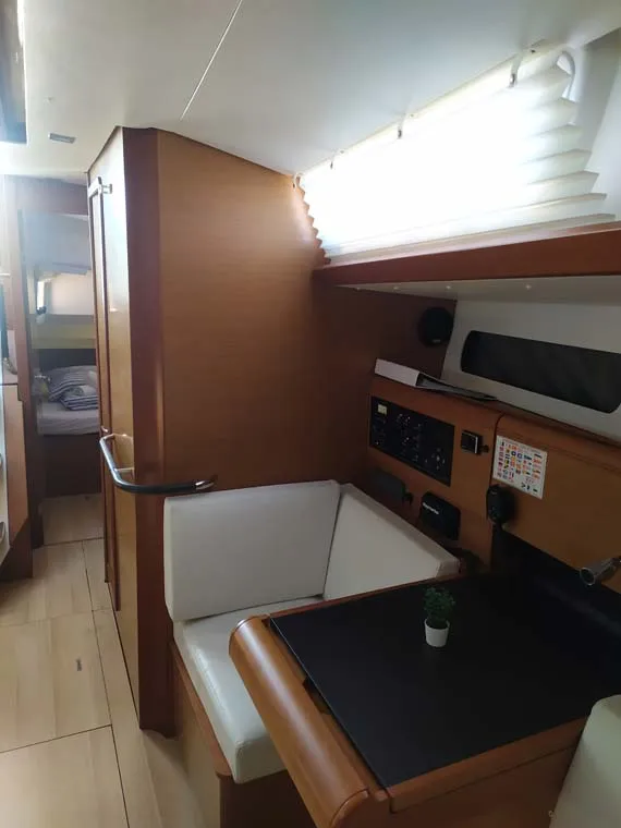 Salon of Mango Tango, a Jeanneau Sun Odyssey 419 sailboat at Grad Trogir, Croatia