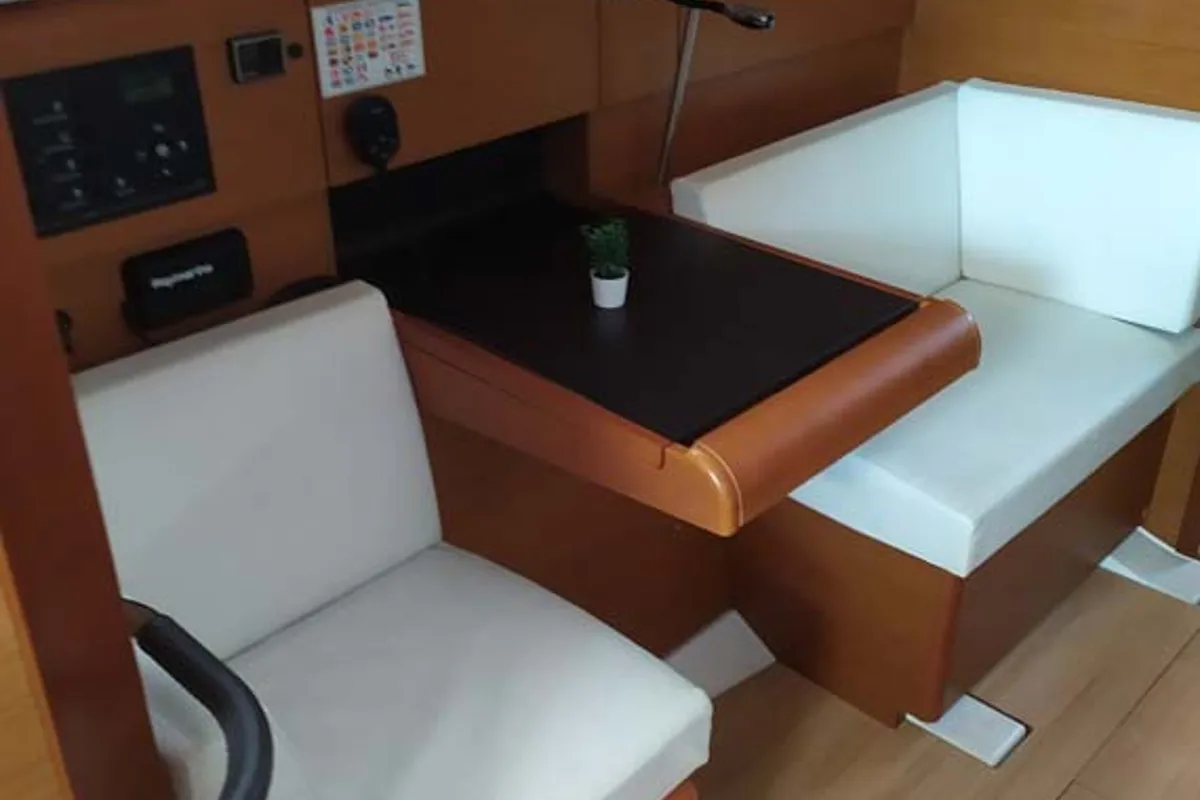Salon of Mango Tango, a Jeanneau Sun Odyssey 419 sailboat at Grad Trogir, Croatia