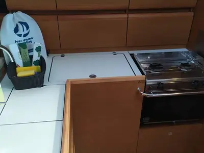 Galley of Mango Tango, a Jeanneau Sun Odyssey 419 sailboat at Grad Trogir, Croatia