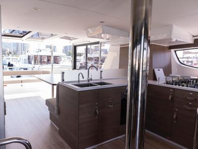 Galley of Divi, a Bali 4.6 catamaran at Salerno, Italy
