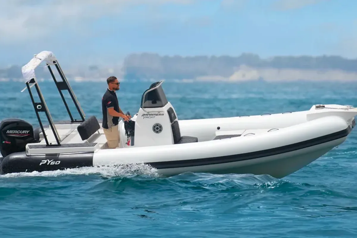 Exterior view of NN, a BWA 19 Sport GT rib at Olbia, Italy
