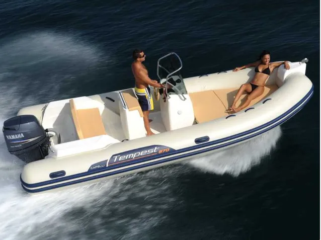 Exterior view of NN, a BWA 19 Sport GT rib at Olbia, Italy