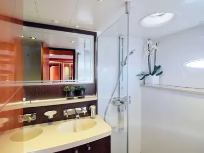 World's End, a Fountaine Pajot Galathea 65 catamaran at Municipal Unit of Nea Peramos, Greece